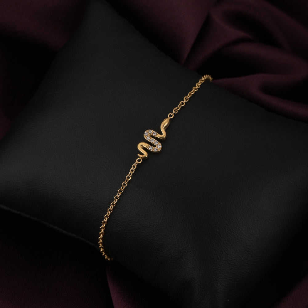 Serpentine Charm Gold Bracelet