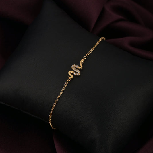 Serpentine Charm Gold Bracelet