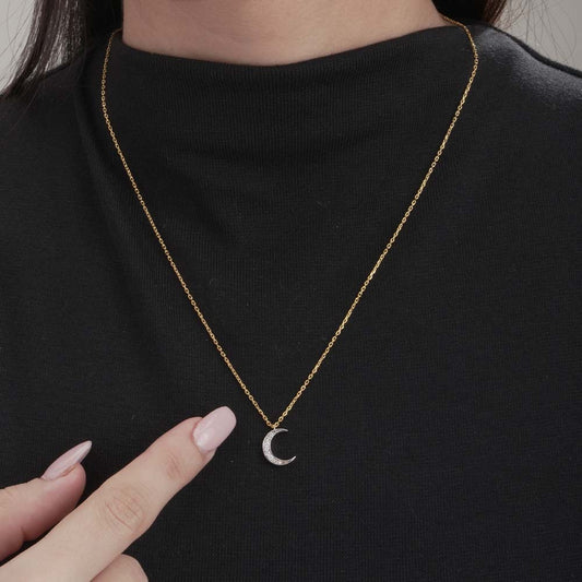 Moonlit Lab Grown Diamond + Gold Vermeil Necklace