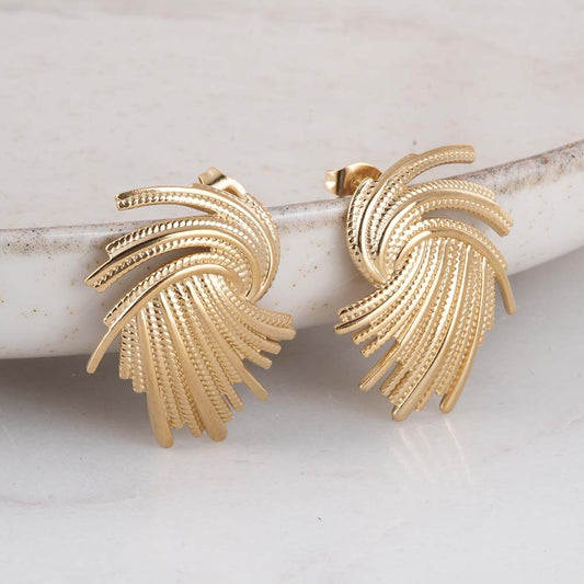 Whirlwind Gold Earrings