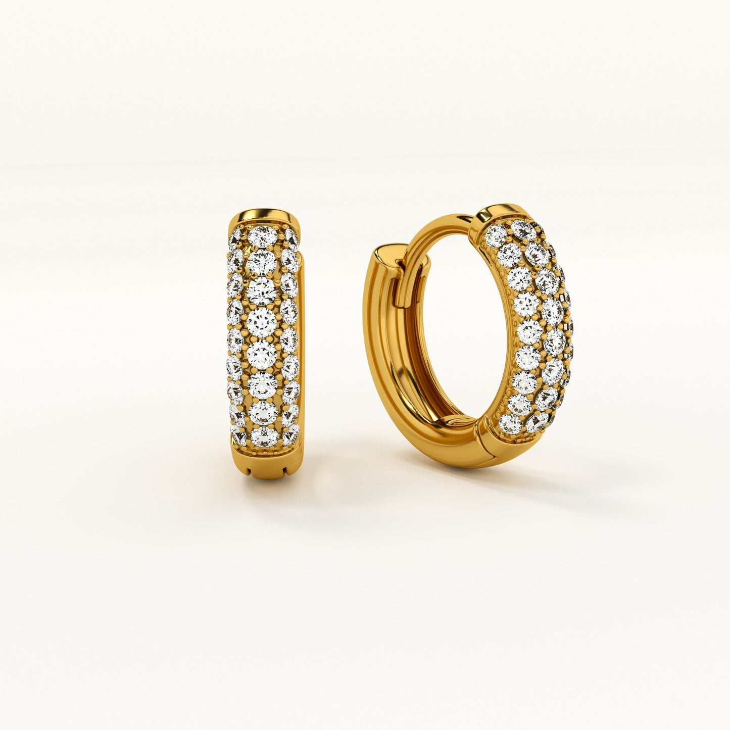 Diamond Huggie Hoop Earrings