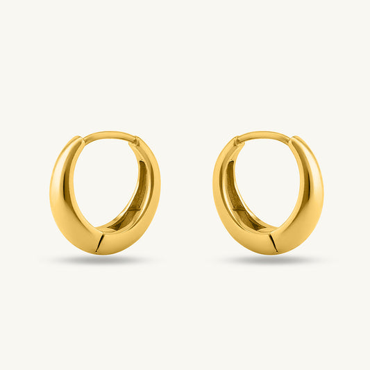 Golden Crescent Hoop Earrings