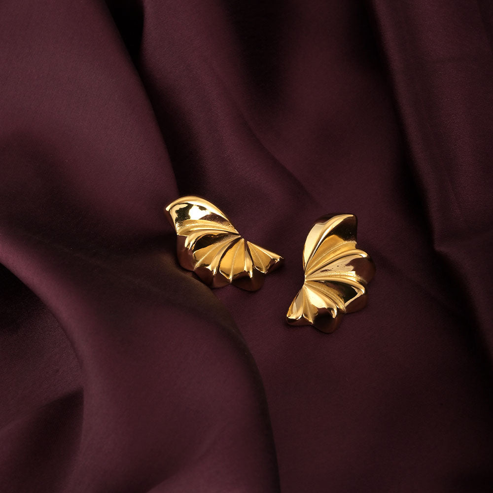 Gilded Leaves Stud Earrings