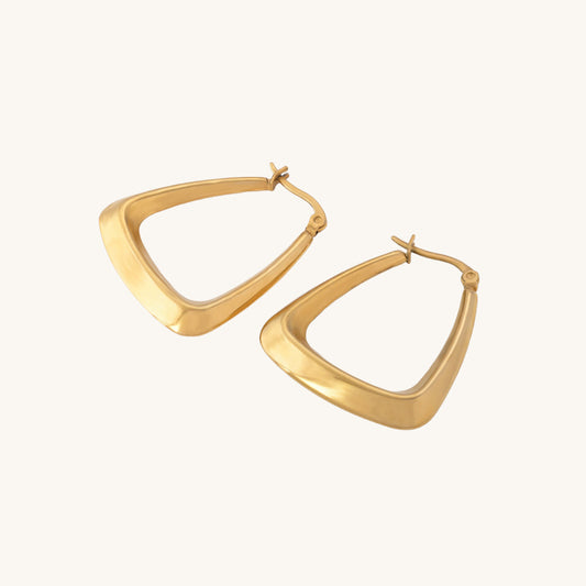 Triangle Shape Hoop Earrings