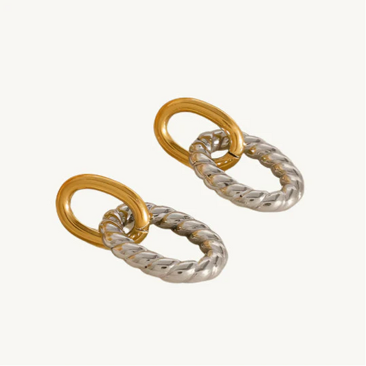 Two-Tone Linked Earrings