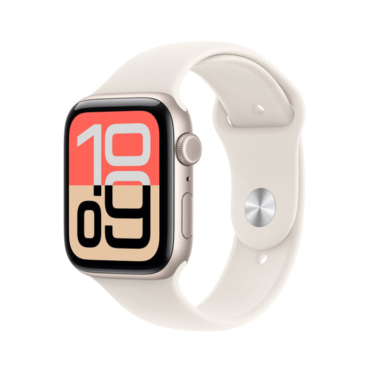 Apple Watch SE 3 GPS + Cellular 44mm Starlight Aluminium Case with Starlight Sport Band - S/M