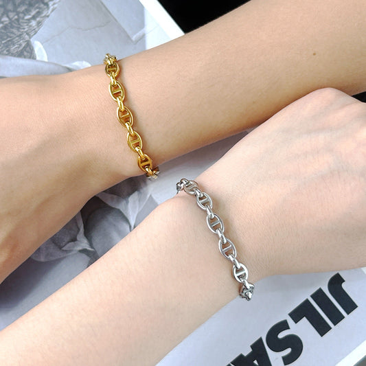 Silver D-Link Chain Bracelet
