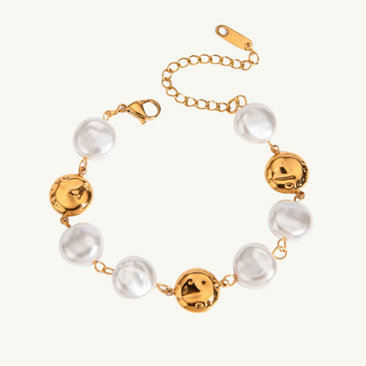 Flat Peral Ball Chain Bracelet