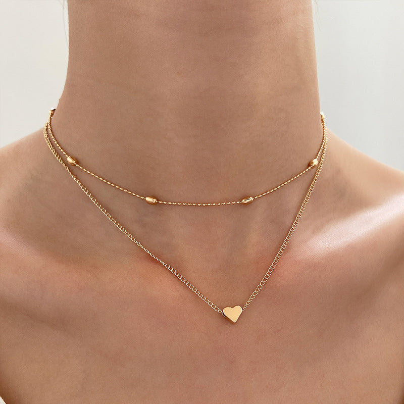 Delicate Gold Heart Layered Necklace