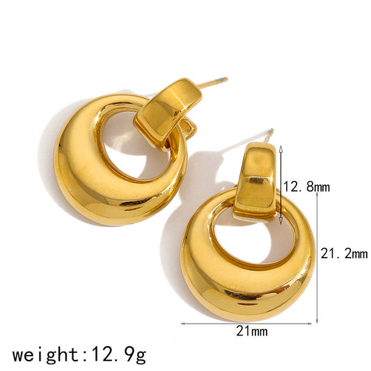 Round Buckle Drop Earrings