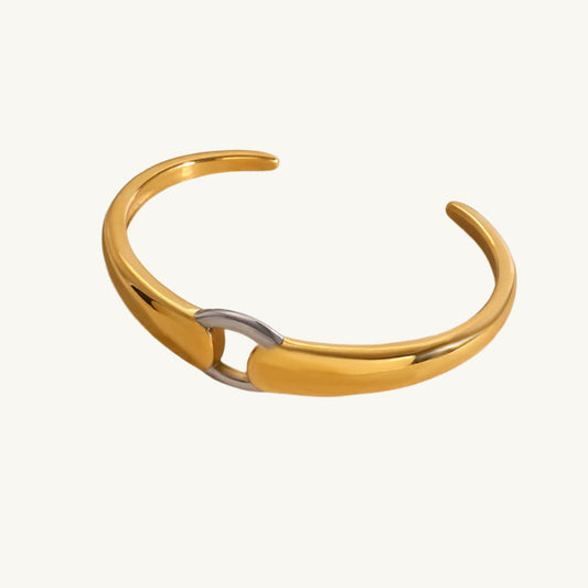 Modern Bi-Metal Cuff Bracelet