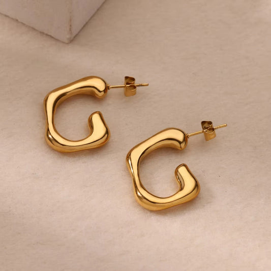 G Shape Hoop Earrings