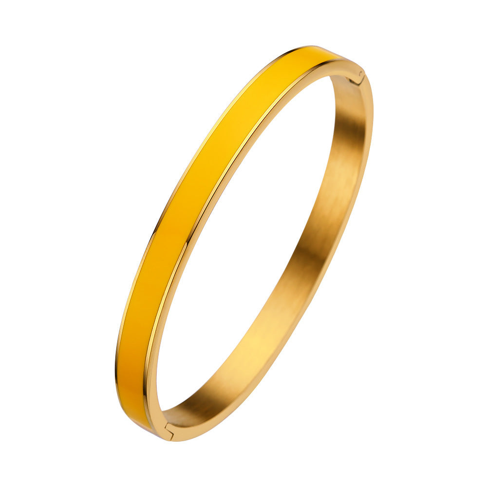 Plain Yellow Enamel Bangle