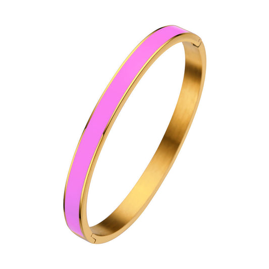 Plain Pink Enamel Bangle