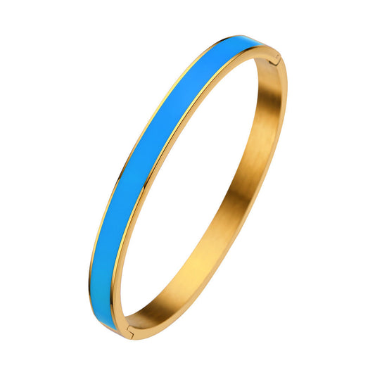 Plain Blue Enamel Bangle