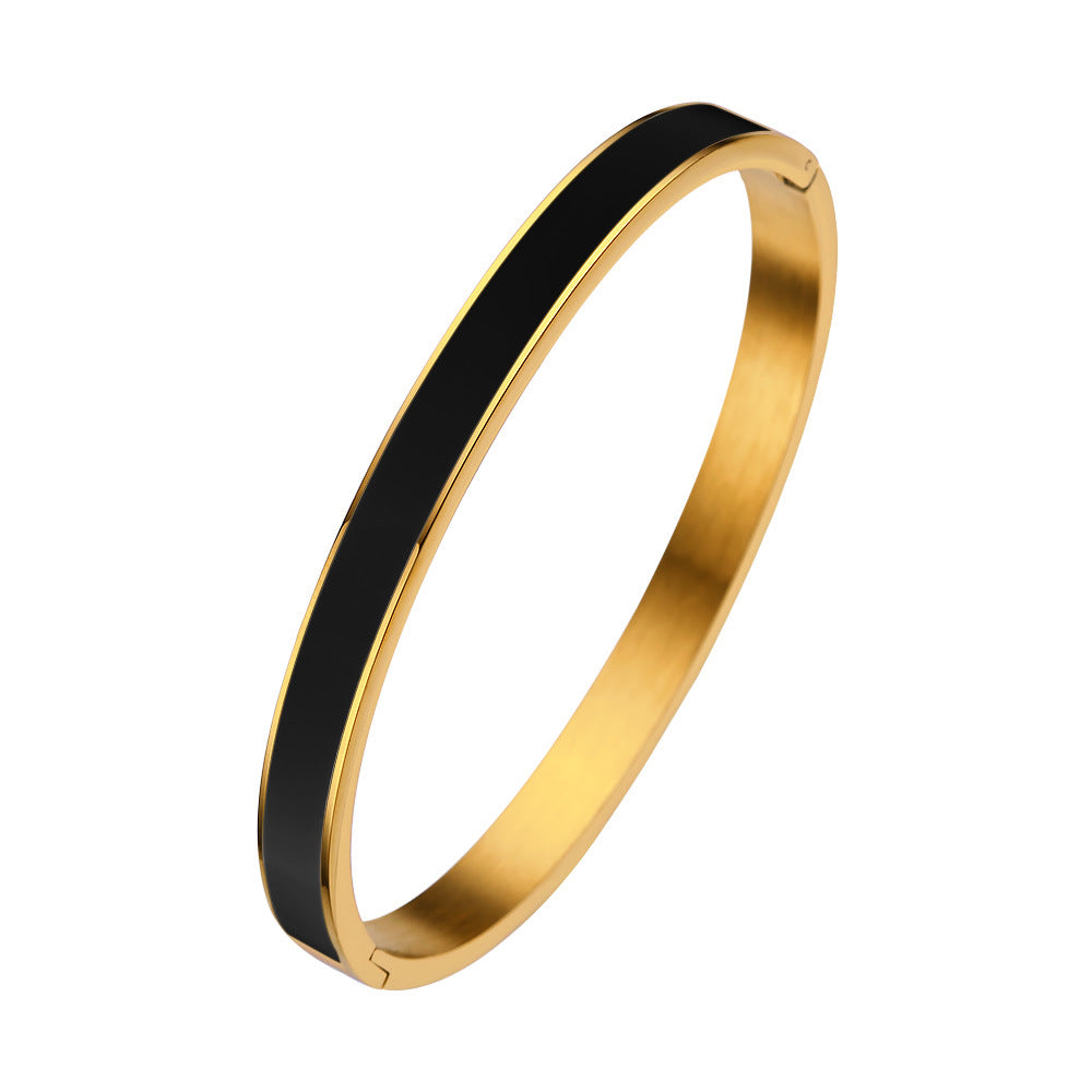 Plain Black Enamel Bangle