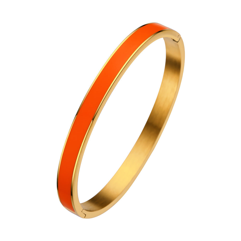 Plain Orange Enamel Bangle