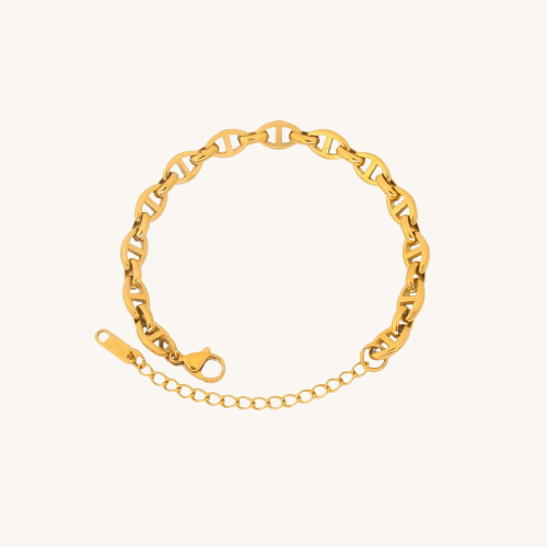 Gold D-Link Chain Bracelet | 10 MM