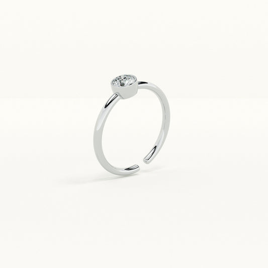 Bazel Round 925 Silver Ring