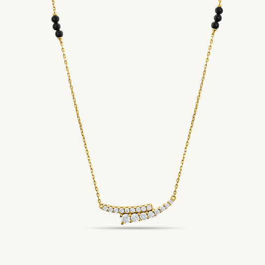 Sparkly Stones Curve Mangalsutra | 18k Gold Vermeil