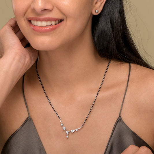 Silver Blossom Mangalsutra