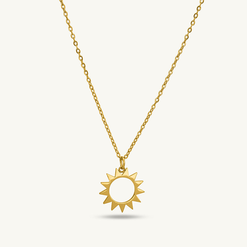 Gold Sun Pendant Necklace