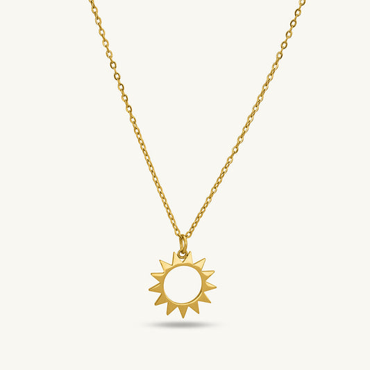 Gold Sun Pendant Necklace
