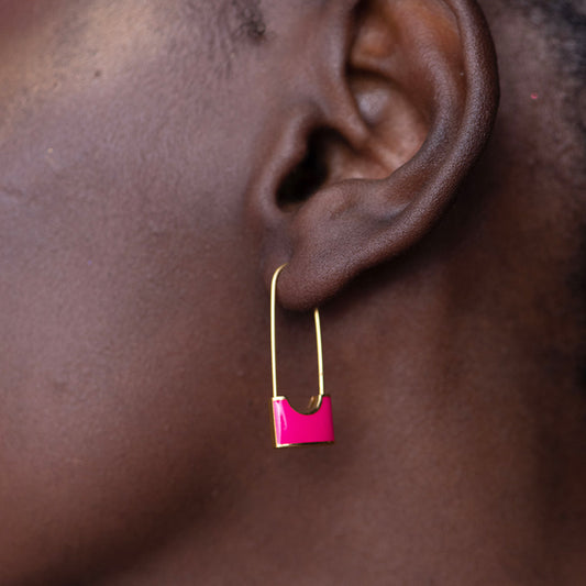 Safety Pin Hoop Earrings