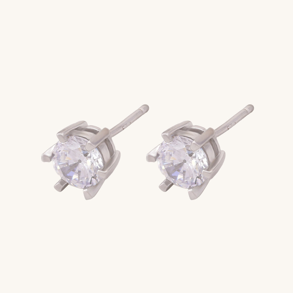 Royal Diamante Stud Earrings- 925 Silver