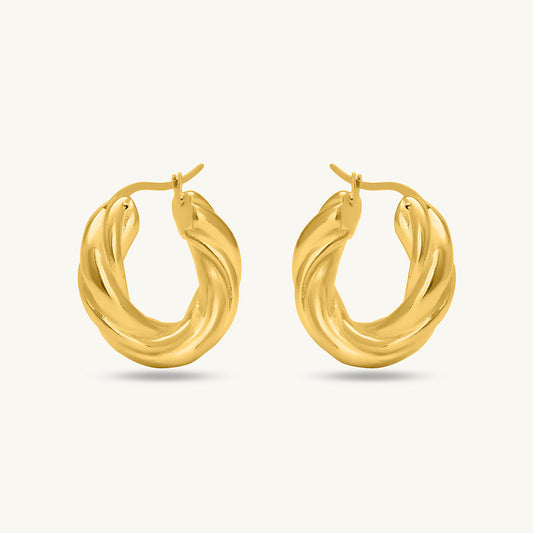 Twisted Round Hoop Earrings