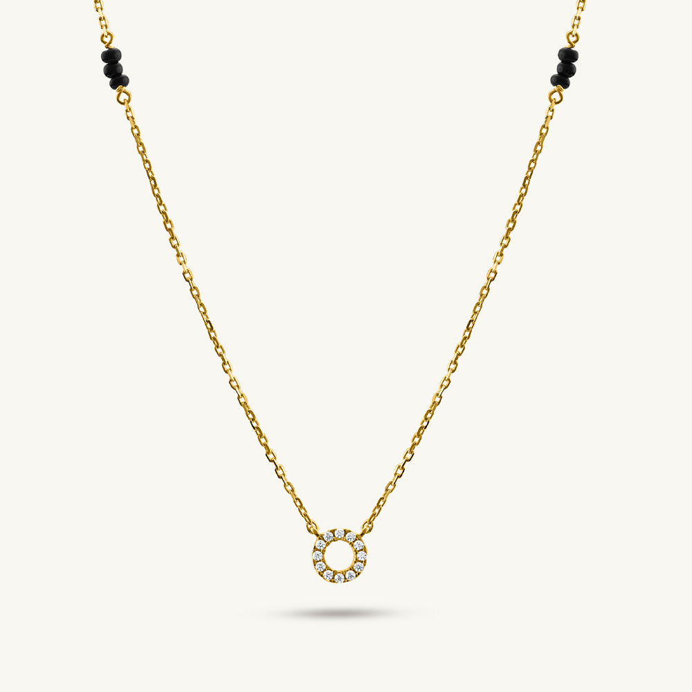 Saraswathi Diamond Mangalsutra | BIS Hallmarked | 18k Gold Vermeil