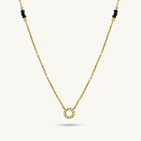 Saraswathi Diamond Mangalsutra | BIS Hallmarked | 18k Gold Vermeil