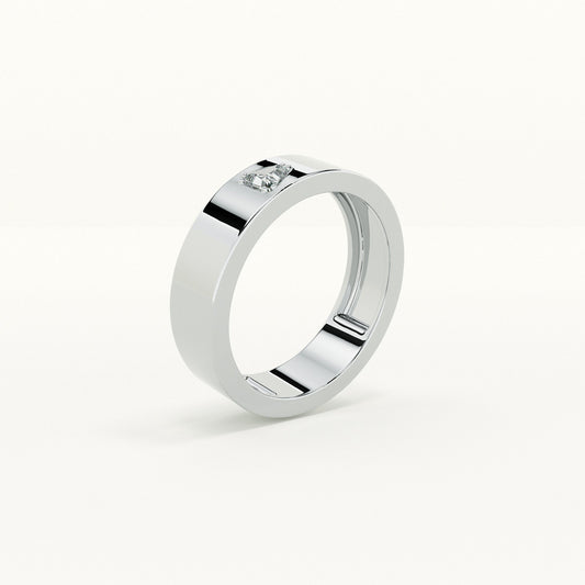 Trillion-Cut Stone Band  - 925 Silver