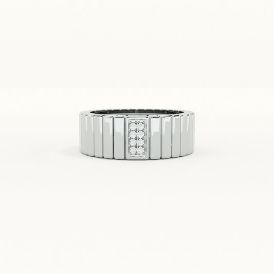 Endless Line Texture Men's- 925 Silver Ring