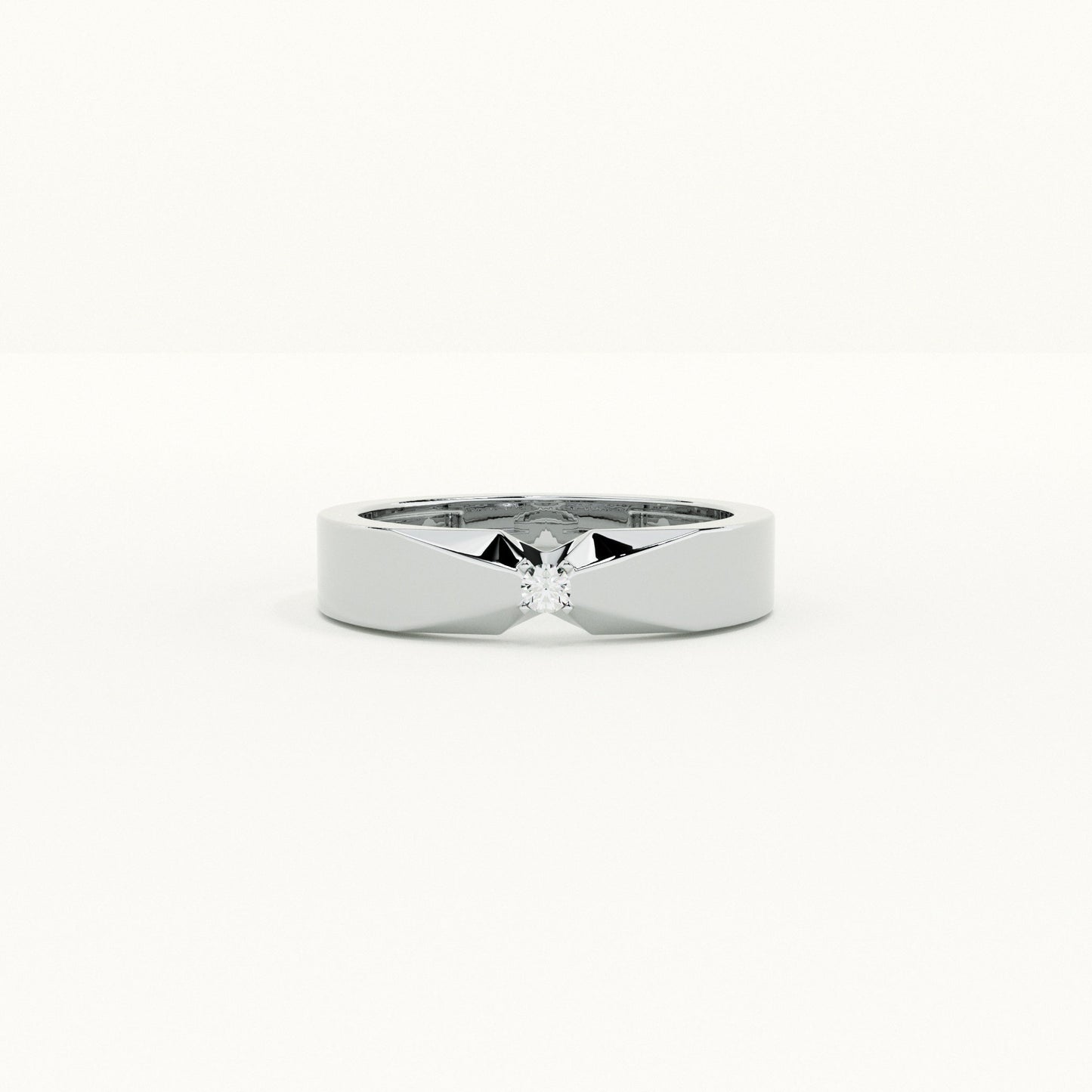 Single Stone Vow Men's 925 Silver Ring