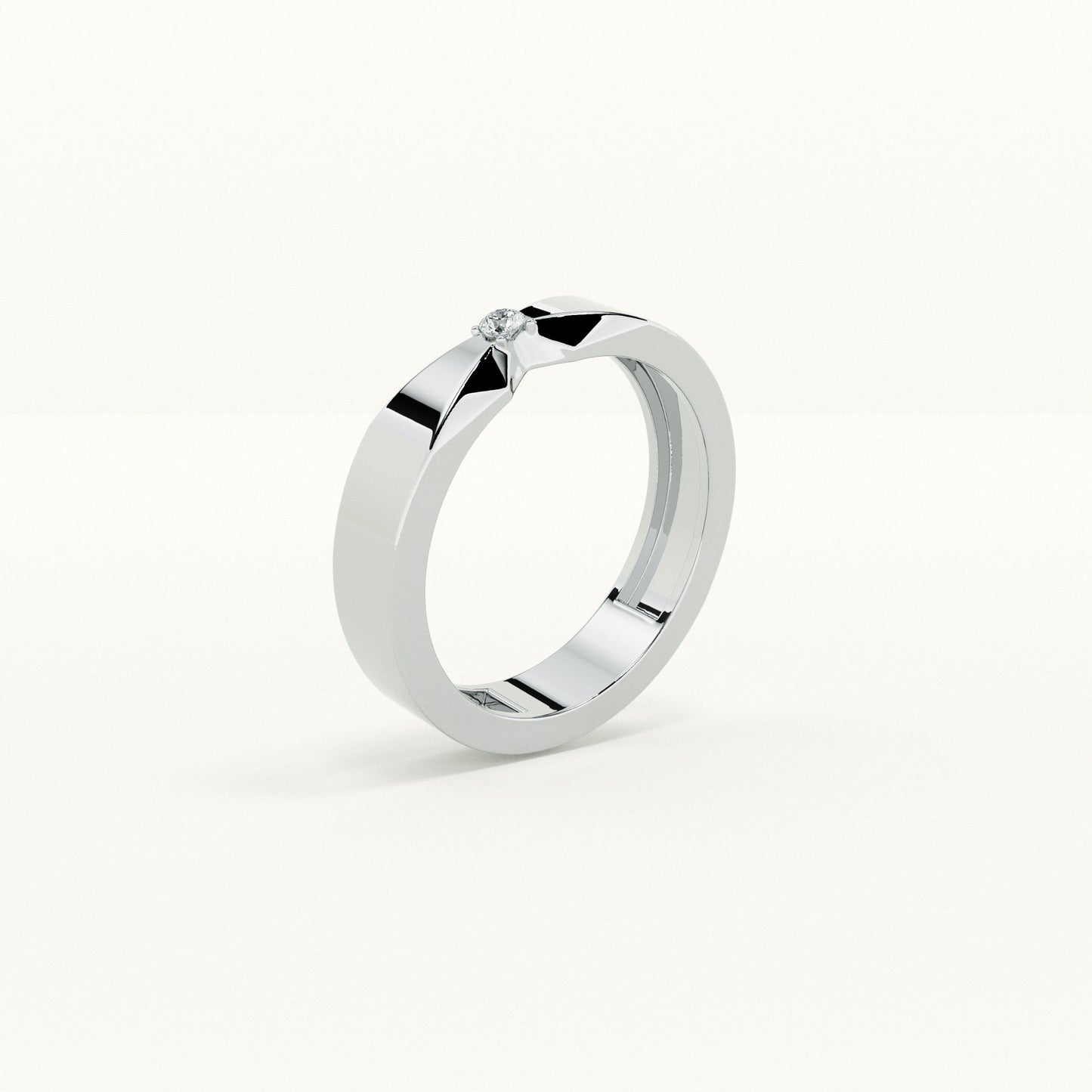 Single Stone Vow Men's 925 Silver Ring