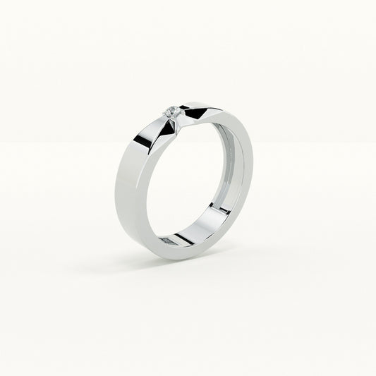 Single Stone Vow Men's 925 Silver Ring