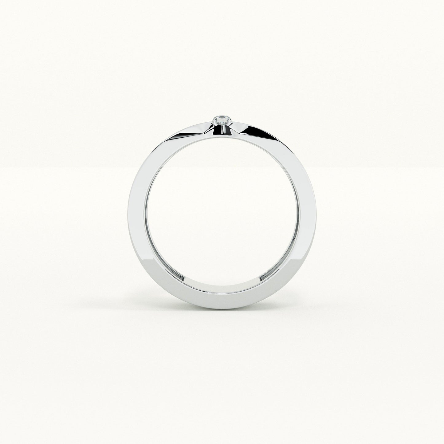 Single Stone Vow Men's 925 Silver Ring
