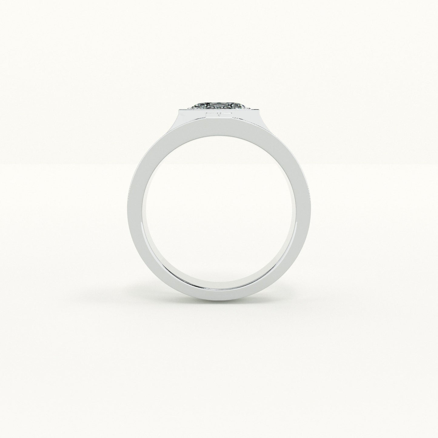 Single Stone Love Men's Band- 925 Silver