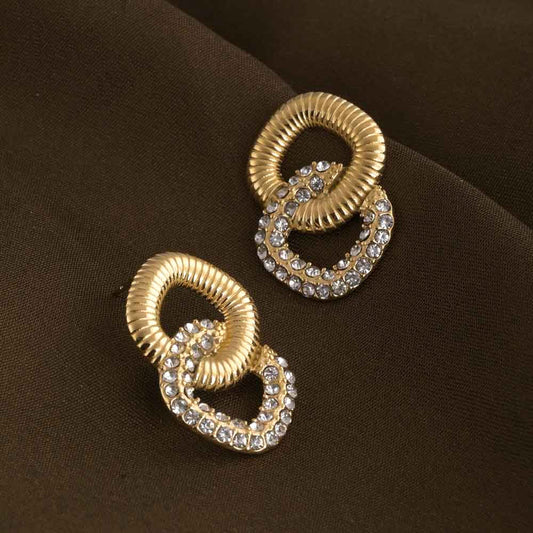 Gold and Crystal Harmony Earrings