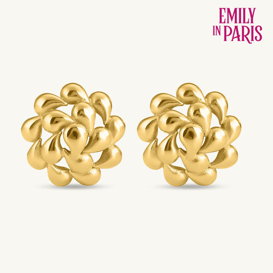 Golden Blossoms Stud Earrings