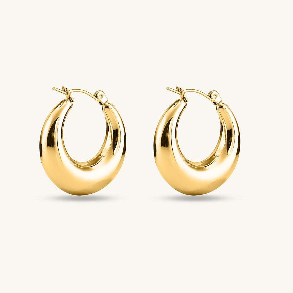 Thick Gold Hoop Earrings