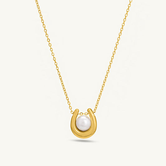 Pearl Embellished U Necklace