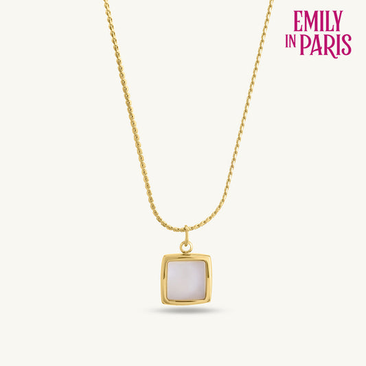 Square Pendent Gold Chain Necklace