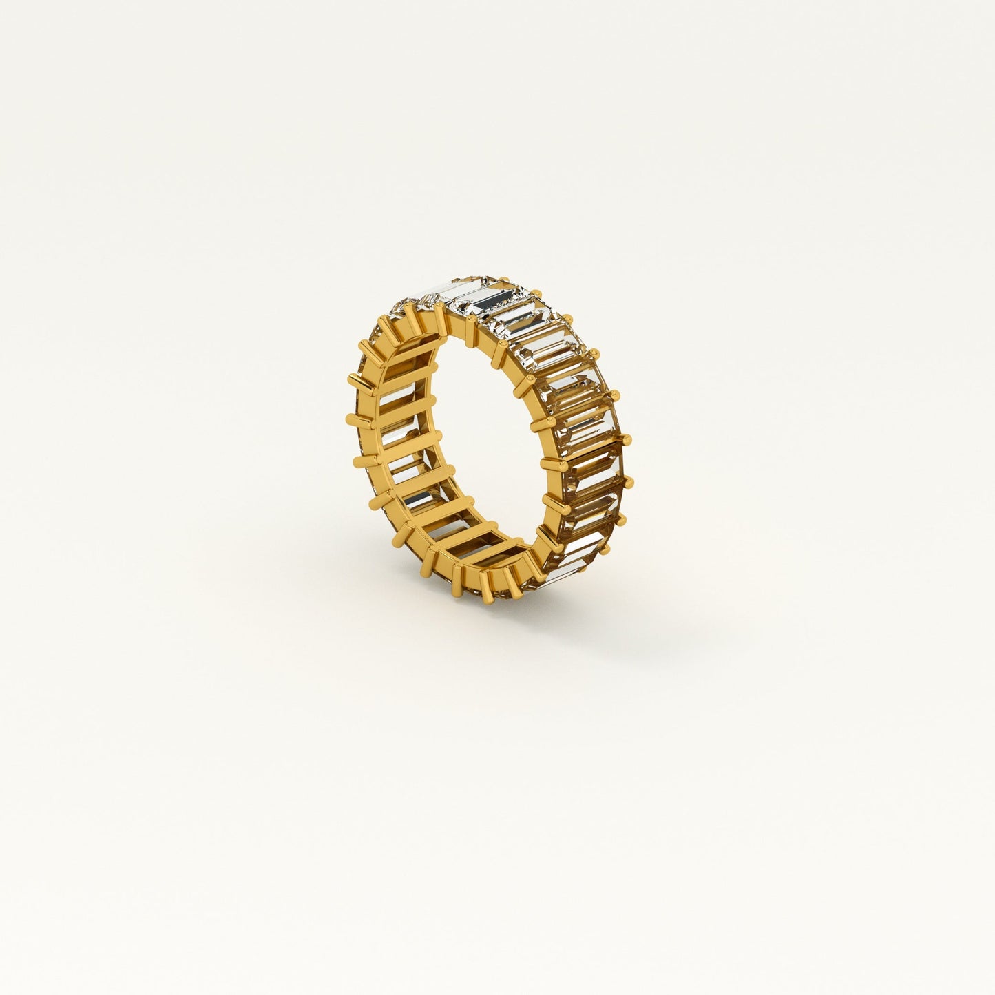 Radiant White Stone Band Ring