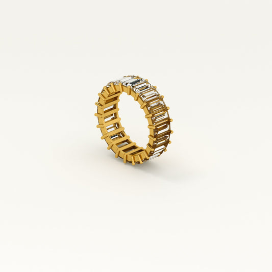 Radiant White Stone Band Ring