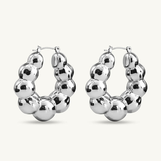 Silver Bubble Hoop Earrings