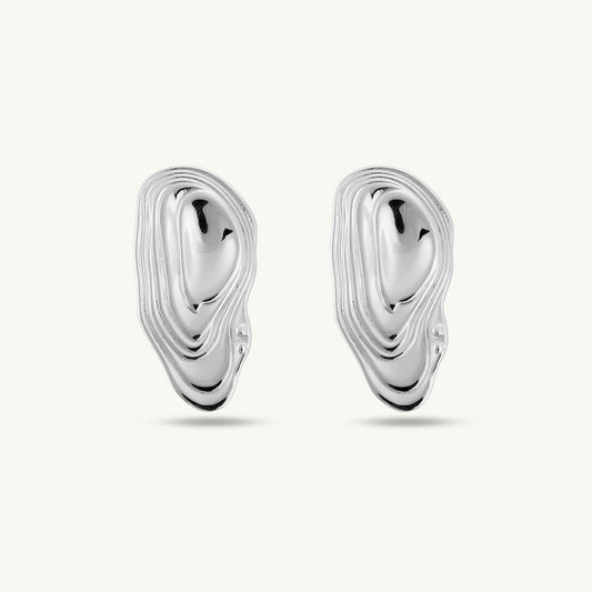 Abstract Ripple Stud Earrings