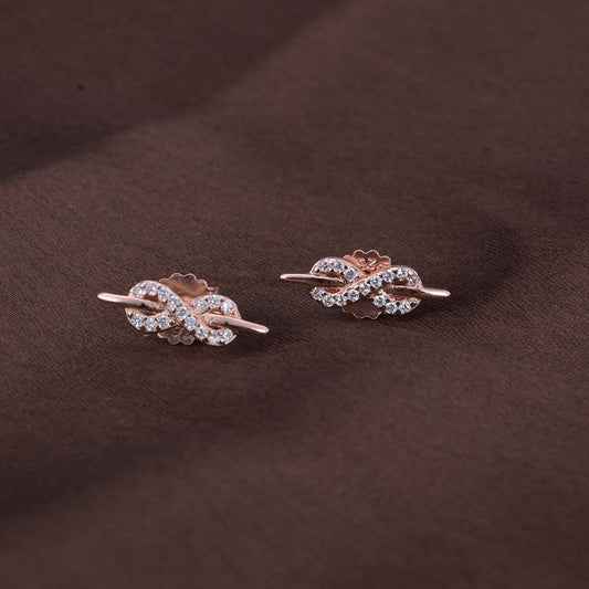 Starlit Infinity Studs | Rose Gold