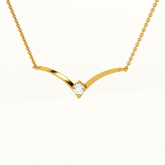 Vivid Glow Lab Grown Diamond ~ 14k Gold Pendant with Chain